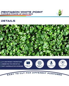 Real Scene Effect of Windscreen4less 20"x20" Pentagon with White Point Panel Artificial Boxwood Hedge Topiary Plant Grass Backdrop Wall for Privacy Fence Garden Backyard Screen Outdoor Wedding Décor 30 pcs