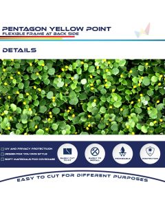 Real Scene Effect of Windscreen4less 20"x20" Pentago with Yellow Point Panel Artificial Boxwood Hedge Topiary Plant Grass Backdrop Wall for Privacy Fence Garden Backyard Screen Outdoor Wedding Décor 1 pc