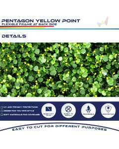 Real Scene Effect of Windscreen4less 20"x20" Pentago with Yellow Point Panel Artificial Boxwood Hedge Topiary Plant Grass Backdrop Wall for Privacy Fence Garden Backyard Screen Outdoor Wedding Décor 30 pcs