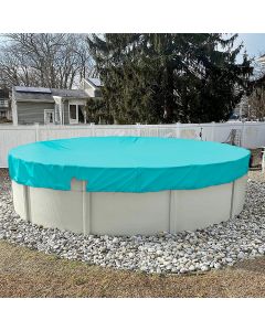 Real Scene Effect of Windscreen4less Turquoise Green Waterproof Pool Cover for Above Ground Pools Round Winter Pool Cover for 6ft Swimming Pools, Pool Safety Cover
