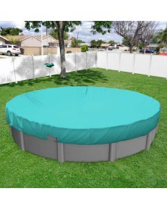 Windscreen4less Turquoise Green Waterproof Pool Cover for Above Ground Pools Round Winter Pool Cover for 6ft Swimming Pools, Pool Safety Cover