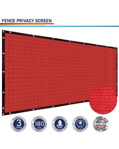 Windscreen4less Custom Size 1-16ft x 1-300ft Heavy Duty Privacy Fence Screen in Color Red with Brass Grommet 90% Blockage Windscreen Outdoor Mesh Fencing Cover Netting 180GSM Fabric w/3-Year Warranty
