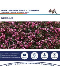 Real Scene Effect of Windscreen4less 20"x20" Reineckea Carnea Pink Panel Artificial Boxwood Hedge Topiary Plant Grass Backdrop Wall for Privacy Fence Garden Backyard Screen Outdoor Wedding Décor 1 pc