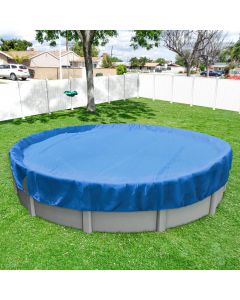 Windscreen4less Blue Pool Cover for Above Ground Pools Round Winter Pool Cover for 10ft Swimming Pools, Pool Safety Cover