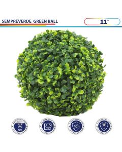 11 Inch Artificial Topiary Ball Faux Boxwood Plant for Indoor/Outdoor Garden Wedding Decor Home Decoration, Sempreverde Green 4 Pieces