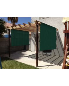 Real Scene Effect of Windscreen4less custom size Green 3-16ft. W x 4-40ft. H Outdoor Sun Shade Panel Universal Pergola Replacement Cover Canopy with Grommets Weight Rods Sun Block Cover for Patio Backyard 180GSM (3 Year Warranty)