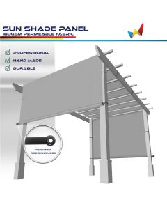 Windscreen4less custom size Light Gray  3-16ft. W x 4-40ft. H Outdoor Sun Shade Panel Universal Pergola Replacement Cover Canopy with Grommets Weight Rods Sun Block Cover for Patio Backyard 180GSM (3 Year Warranty)