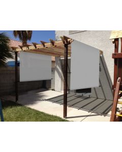 Real Scene Effect of Windscreen4less custom size Light Gray  3-16ft. W x 4-40ft. H Outdoor Sun Shade Panel Universal Pergola Replacement Cover Canopy with Grommets Weight Rods Sun Block Cover for Patio Backyard 180GSM (3 Year Warranty)