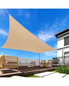 Real Scene Effect of Windscreen4less 18ft x 18ft Rectangle Curve Edge Sun Shade Sail Canopy in Color Sand for Outdoor Patio Backyard UV Block Awning with Steel D-Rings 180GSM (3 Year Warranty) - Customized Sizes Available