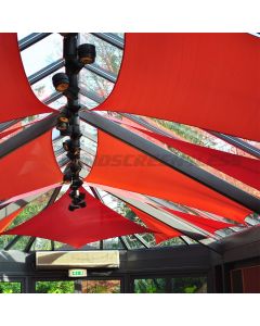 Real Scene Effect of Windscreen4less Terylene Waterproof 10ft x 15ft Rectangle Curve Edge Sun Shade Sail Canopy in Color Red for Outdoor Patio Backyard UV Block Awning with Steel D-Rings 220GSM (1 Year Warranty)
