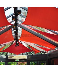 Real Scene Effect of Windscreen4less Waterproof 10ft x 13ft in Color Red Sun Shade Sail Terylene UV Blocker Rectangle Sunshade Patio Canopy Sail  (3 Year Warranty)