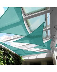 Real Scene Effect of Windscreen4less Steel Wired Turquoise Green Triangle 20ft x 20ft x 20ft A-Ring Reinforcement Heavy Duty Strengthen Durable(260GSM)-Galvanized Cable Enhanced Large Sun Shade Sail - 7 Year Warranty