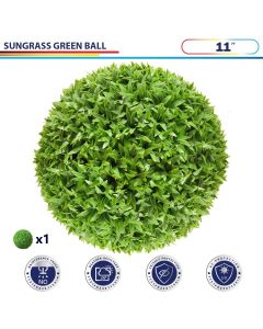 11 Inch Artificial Topiary Ball Faux Boxwood Plant for Indoor/Outdoor Garden Wedding Decor Home Decoration, Sungrass Green 1 Piece