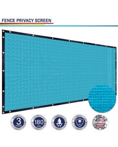 Windscreen4less Custom Size 1-16ft x 1-300ft Heavy Duty Privacy Fence Screen in Color  Turquoise with Brass Grommet 90% Blockage Windscreen Outdoor Mesh Fencing Cover Netting 180GSM Fabric w/3-Year Warranty