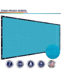 Windscreen4less Custom Size 1-16ft x 1-90ft Heavy Duty Privacy Fence Screen in Color  Turquoise with Brass Grommet 95% Blockage Windscreen Outdoor Mesh Fencing Cover Netting 240GSM Fabric w/7-Year Warranty