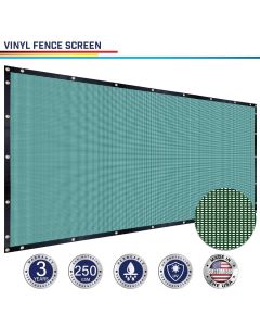 Windscreen4less Custom Size 1-14ft x 1-150ft Fence Privacy Screen Coated Polyester Mesh in Color Dark Green with Brass Grommets 80% Blockage 250GSM w/3-Year Warranty