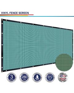 Windscreen4less Custom Size 1-14ft x 1-150ft Fence Privacy Screen Coated Polyester Mesh in Color Dark Green with Brass Grommets 80% Blockage 280GSM w/3-Year Warranty