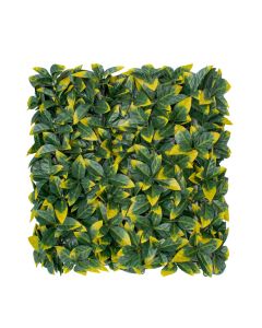 Windscreen4less 20"x20" Yellow Photinia Panel Artificial Boxwood Hedge Topiary Hedge Plant Grass Backdrop Wall for Privacy Fence Vertical Garden Backyard Screen Outdoor Wedding Décor 30 pcs
