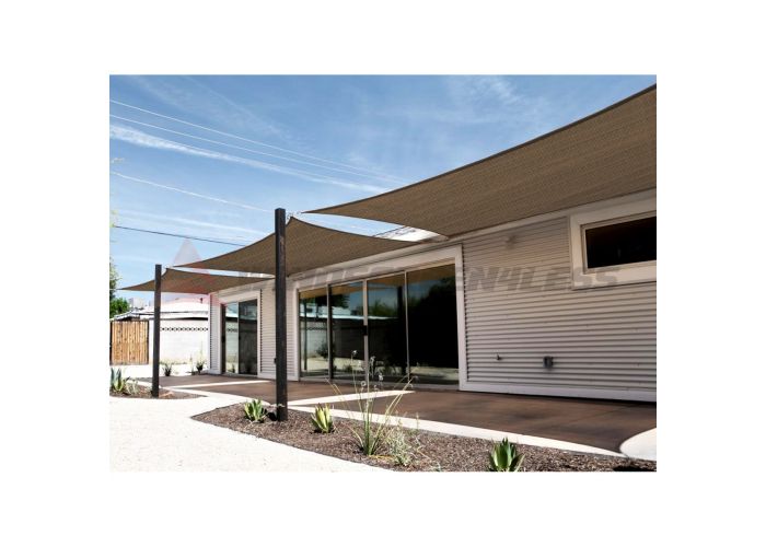 Brown 18ft x 20ft 180GSM polyethylene sun shade sail canopy Brown 18ft x 20ft 180GSM polyethylene sun shade sail canopy