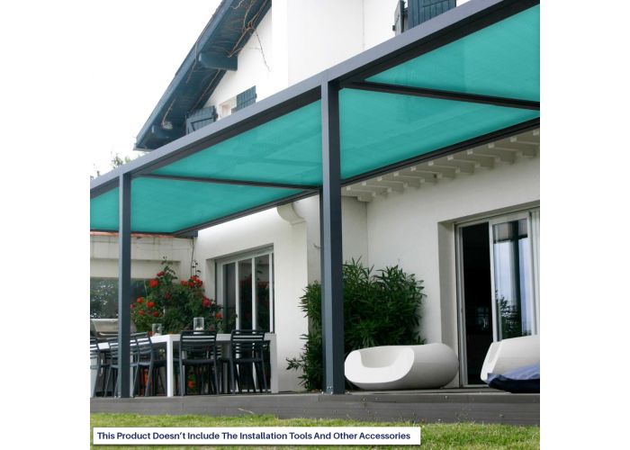 Turquoise Customize 6'FT Fabric Roll Shade Cloth Fence Windscreen Privacy UV Top 