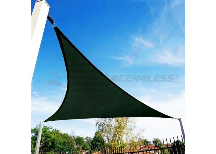 Dark Green 16ft X 16ft X 16ft 180gsm Polyethylene Sun Shade Sail Canopy Windscreen4less