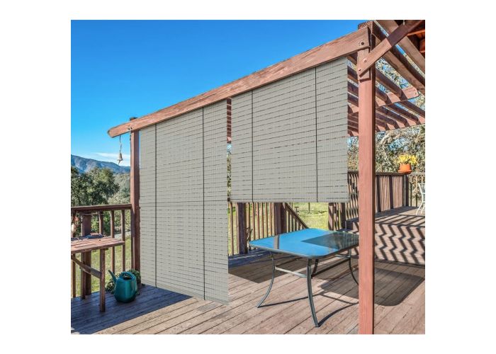 Outdoor store rolling shades