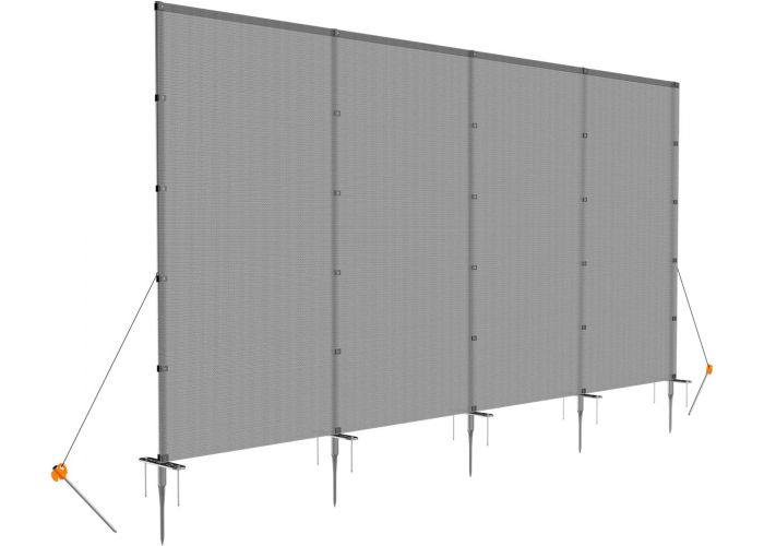 Windscreen4less Grey 6'x24' Outdoor Fence Fencing Kit with Poles Ground Spikes Privacy Fence for Dog Yard Pool Garden Safety Chicken Fence Temporary Removable Stainless Steel Poles (Customized) 