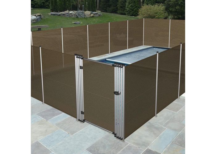 Windscreen4less outdoor safety mesh pool fence 6 H x 16 L brown