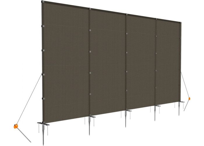 Windscreen4less Brown 6'x24' Outdoor Fence Fencing Kit with Poles Ground Spikes Privacy Fence for Dog Yard Pool Garden Safety Chicken Fence Temporary Removable Stainless Steel Poles(Customized) 