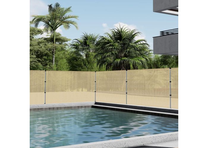 Angel Sar 3 x 10 ft. Charcoal Balcony Privacy Screen Fence Cover for Deck, Patio, Backyard, Outdoor Pool, Porch, Railing