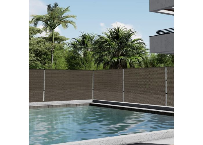 brown 6ft x 24ft Outdoor Privacy Fence Fencing Kit for Backyard