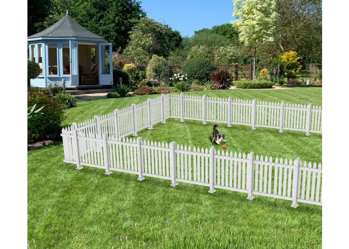 Windscreen4less Outdoor Vinyl Picket Fence Panels Decorative PVC