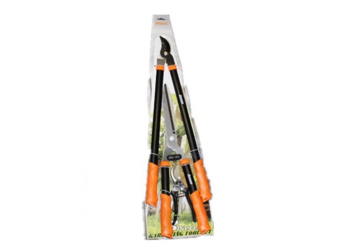 Garden 3 Piece Combo Garden Tool Set with Lopper, Hedge Shears and Pruner Shears, Tree & Shrub Care Kit