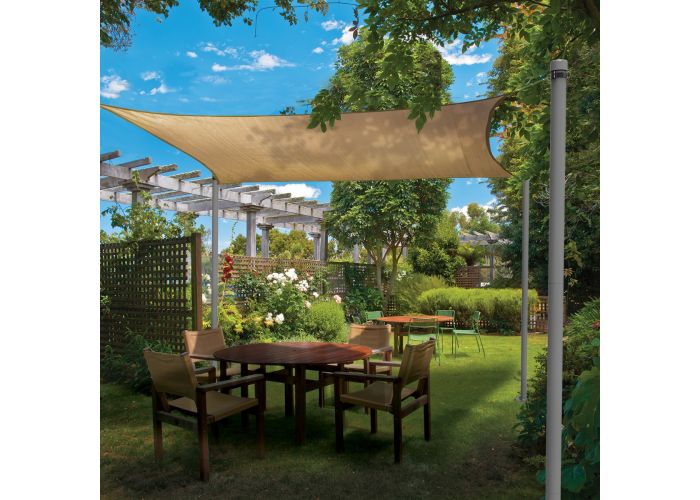 Outdoor Sun Shade Sail Post Pole Kit for Grass Backyard Garden Soil Street  Sign Pole with Clamp Powder Coated- 126'' 1 Set