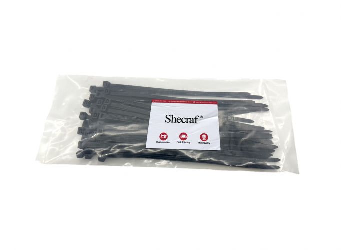 Shecraf 50pcs Black 8" Heavy Duty Zip Ties,Nylon Ties
