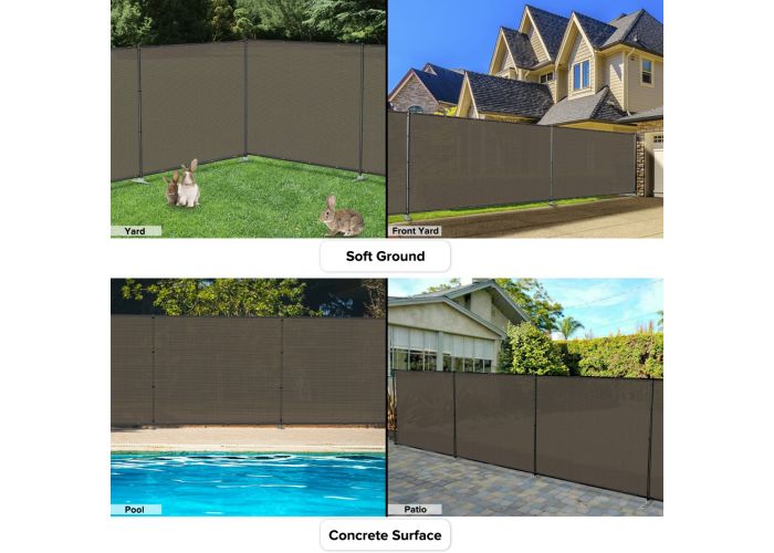 Windscreen4less 6FT x24FT brown Outdoor Fence Fencing Kit with
