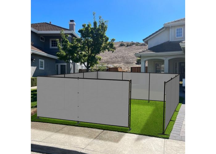 Windscreen4less 6FT x24FT Light Gray Outdoor Fence Fencing Kit