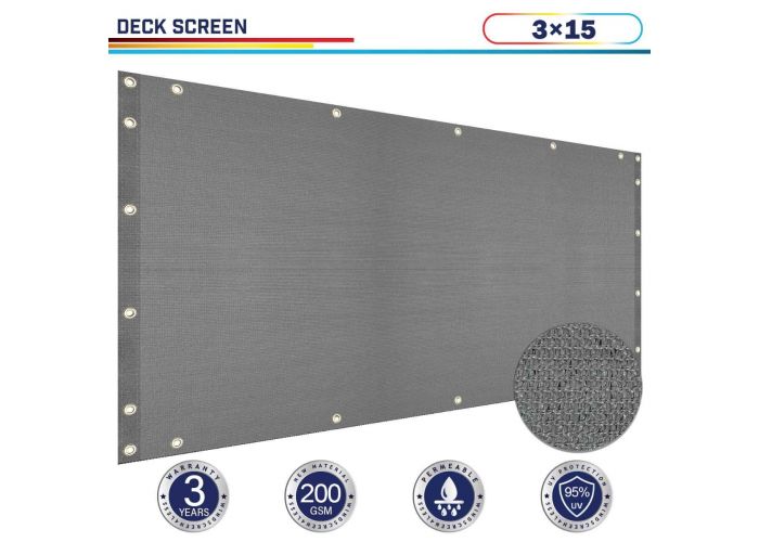3 ft. x 15 ft. Deck Balcony Privacy Screen for Deck Pool Fence Railings Apartment Balcony Privacy Screen