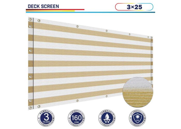 Details about   3 Ft Tall Beige Brown Privacy Fence Deck Screen Balcony Railing Shade Fabric 