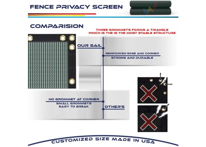 Custom 10FT Black Fence Privacy Screen Coated Polyester Mesh Commercial 250GSM 