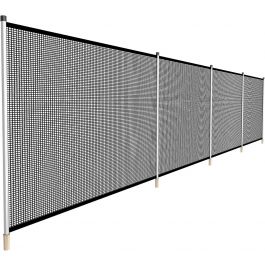 Retractable mesh fence outlet